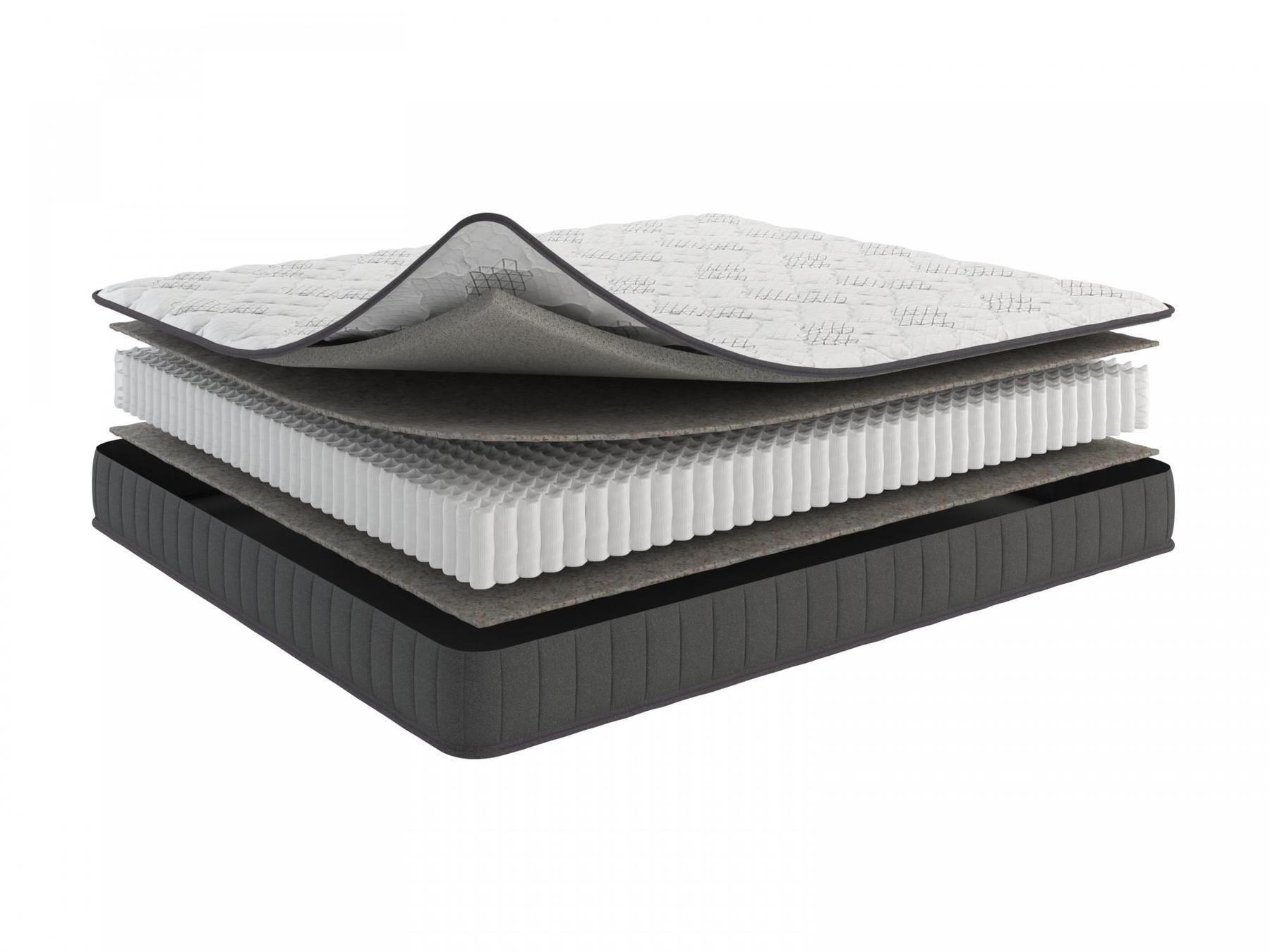 King , 9 inch , Firm , Hybrid Mattress with Pocket Coil core from Dulce Luxe by Ottomanson showing the layers detail.